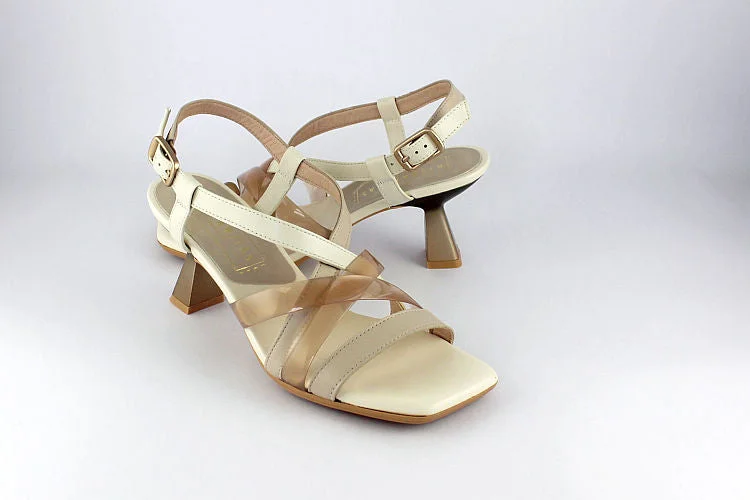 'Menorca' Sandal in Cream & Stone