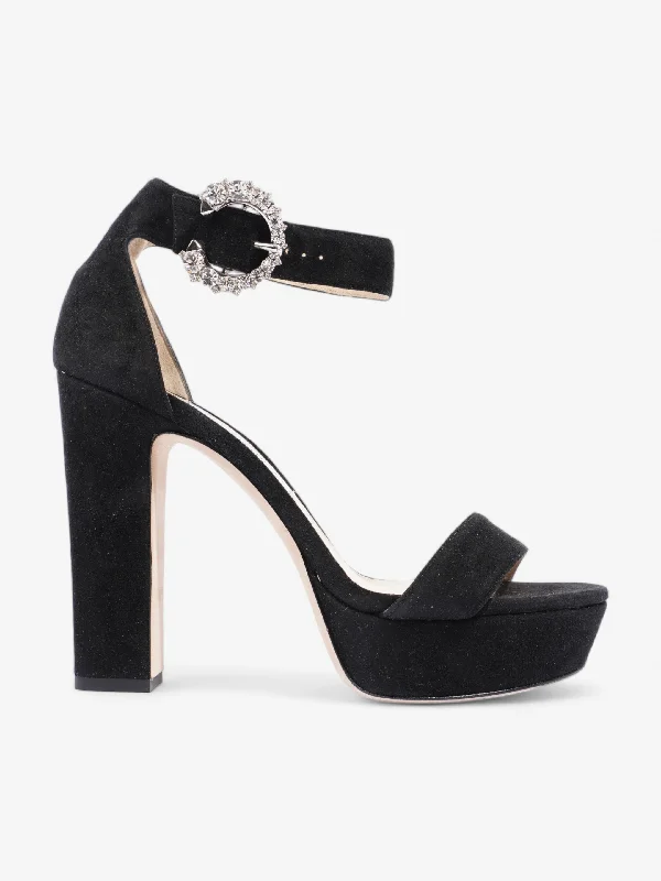 Jimmy Choo Mionne 120 120mm Black Suede EU 39 UK 6