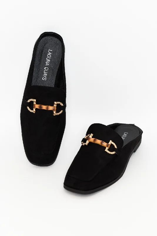 Mab Black Buckle Mule