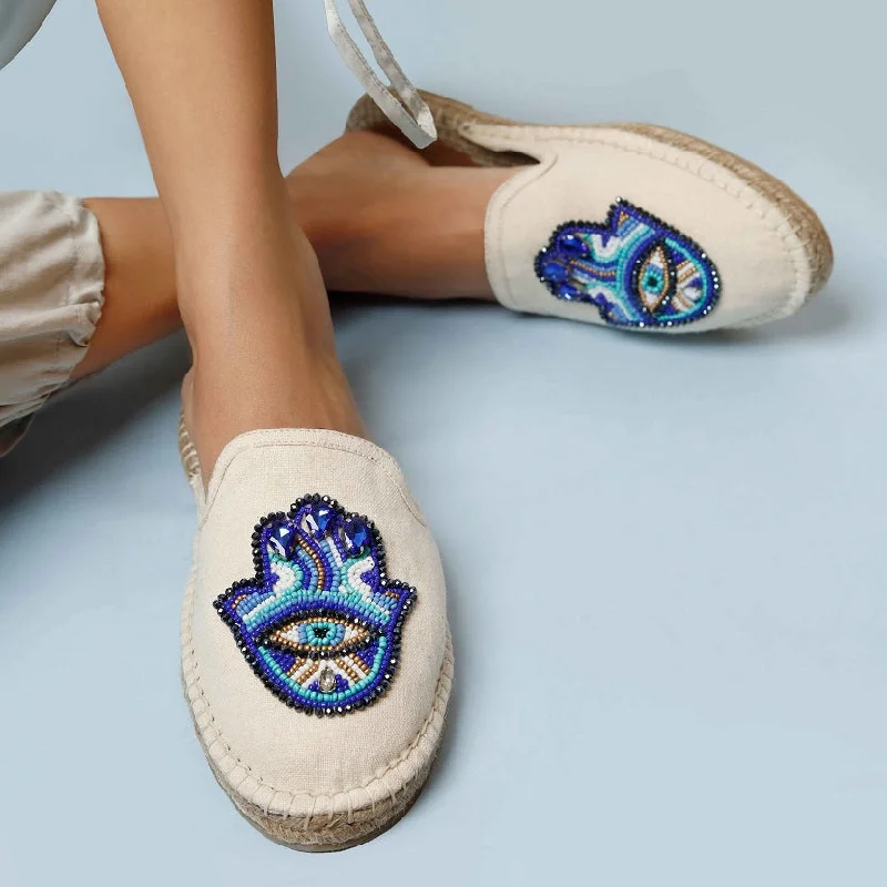 Hamsa Off white Espadrilles Flats